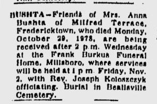 Anna Bushta obituary